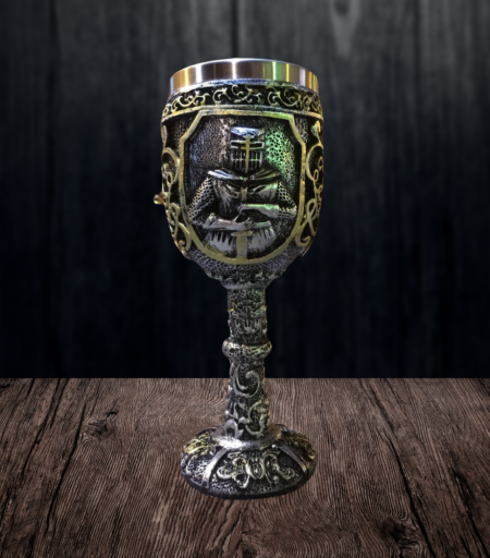Taça Hidromel Cavaleiro Prata e Dourado